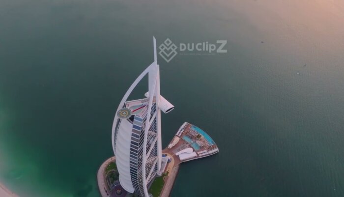 Cinematic 4K Drone Views of Burj al Arab at Dawn Light | 4k Video Stock Footage