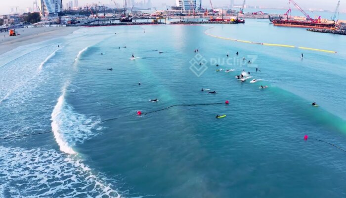 Cinematic 4K Morning Drone Footage of Dubai Surfing Footage