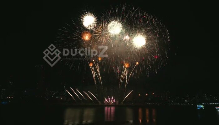 Spectacular 4K Drone Views of Da Nang Fireworks Festival Over Water