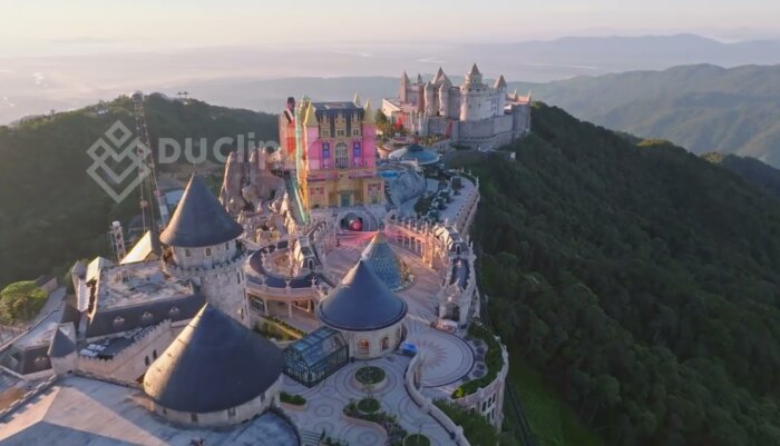 Cinematic 4K Drone Footage of Ba Na Hill French Castle and Landscape | 4k Ba Na Hill Footage