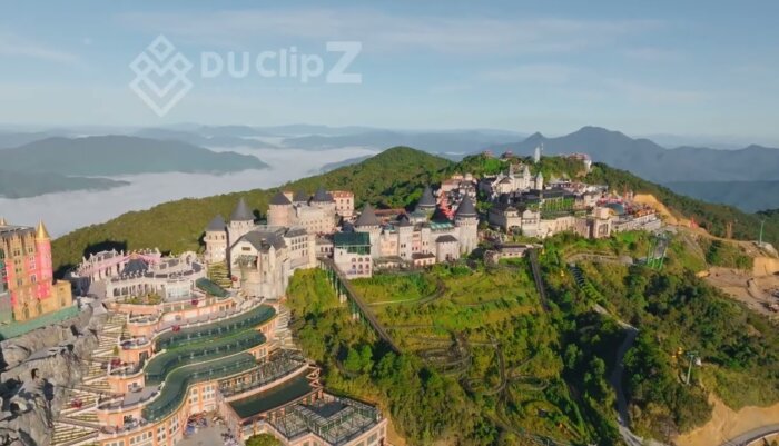 Stunning Aerial 4K Views of Ba Na Hill French Castle and Surroundings