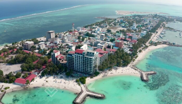 Stunning 4K Video Stock Footage of Maafushi Island Maldives with Drone
