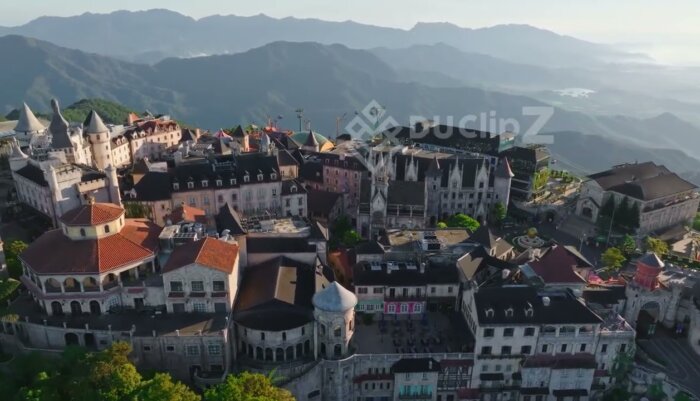 Sunset Glow Highlights Ba Na Hill Da Nang French Castle in Stunning 4K