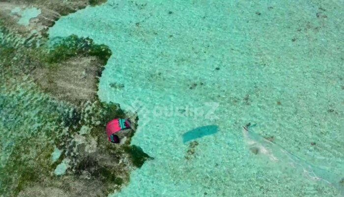 4K Free stock Footage Maldives Drone Footage - Kitesurfing in Maldives with Drone