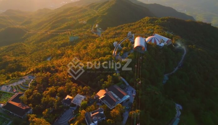 Breathtaking 4K Drone Views of Da Nang Golden Bridge at Sunrise