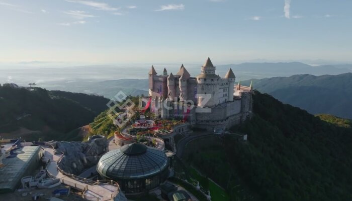 Cinematic 4K Drone Footage of Ba Na Hill French Castle and Landscape | 4k Ba Na Hill Footage
