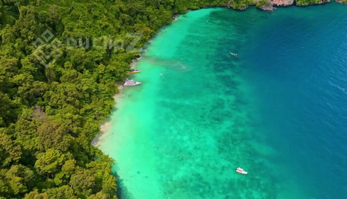 Smooth 4K Drone Flyover of Koh Phi Phi’s Vibrant Island Landscape | Koh Phi Phi Drone