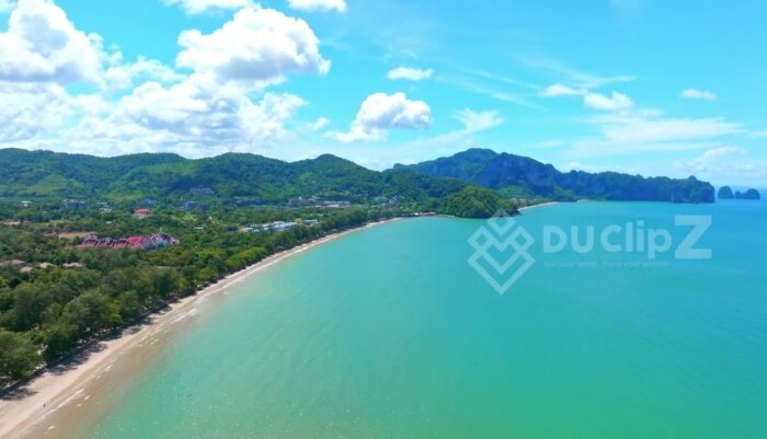 Aerial Views of Krabi’s Turquoise Sea and Sandy Shores – Krabi Video Download