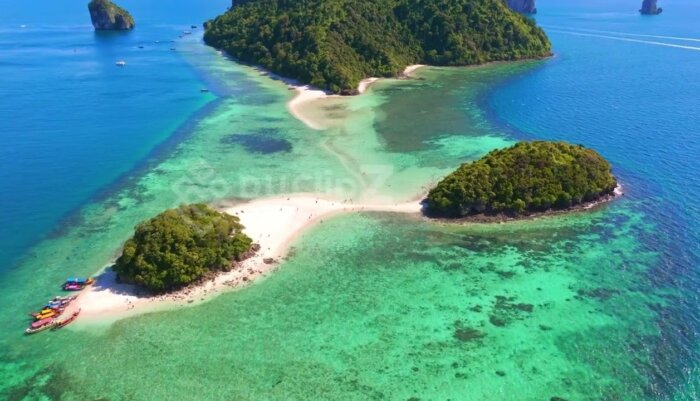 Cinematic Drone Views of Krabi’s Azure Waters and Coastal Islands Free Krabi Drone Footage