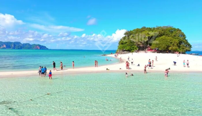 Cinematic Aerial Footage of Krabi’s Crystal Clear Coastal Waters