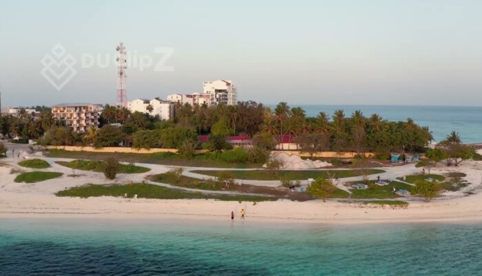 Aerial Views of Maldives with Vibrant Blue Waters and Island Vibes