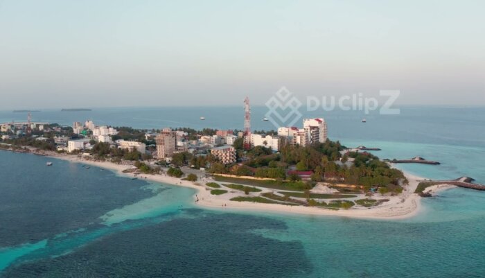 Maldives Drone Footage Showcasing Turquoise Waters and Beach Paradise