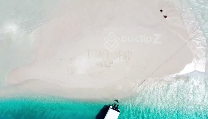 Drone Panorama of Maldives Island and Sandbank with Vibrant Blue Water