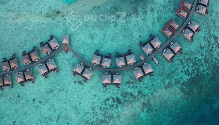 Maldives Luxury Resort in 4K with Clear Blue Ocean Views - Free footage