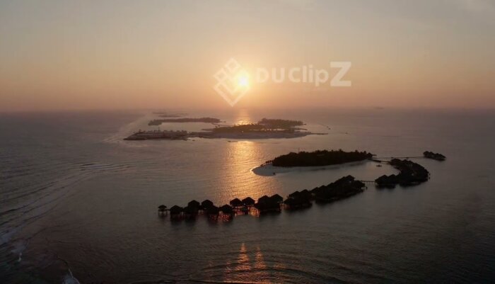 Golden Sunset Over Maldives Luxury Resort in Stunning 4K Quality