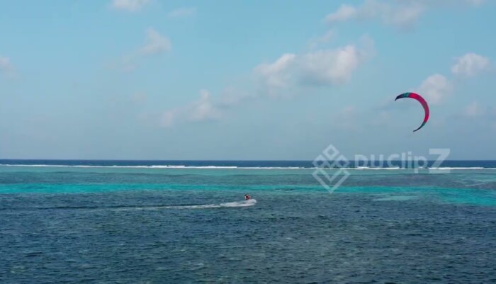 Dynamic 4K Drone Capture of Kite Surfing in Maldives Tropical Waters