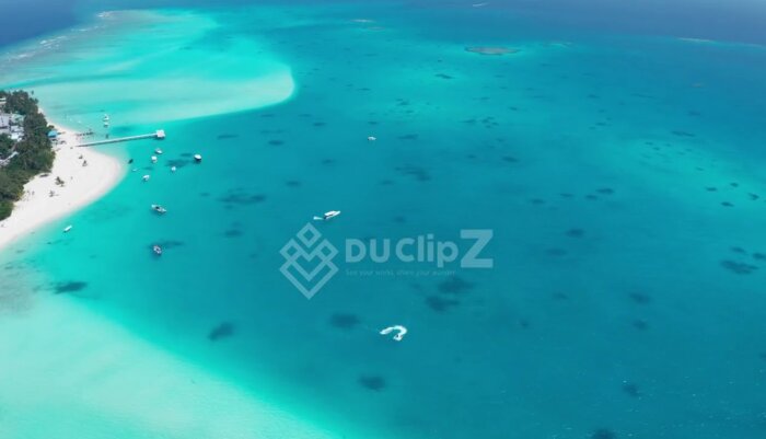 FREE 4K Footage - Aerial View of Maldives Sandbanks and Turquoise Ocean Waves