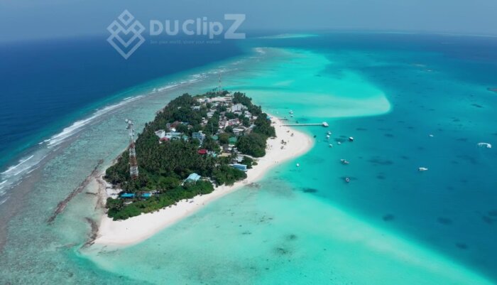 Maldives Footage Adventure Over Crystal Clear Blue Waters in 4K