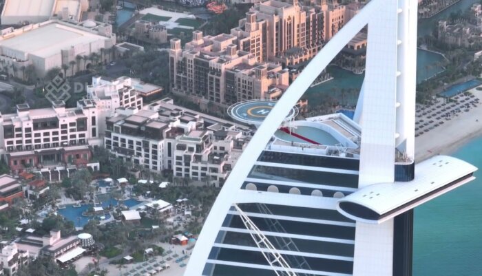 Buji al Arab Footage: Stunning Buji al Arab Drone Footage Capturing Dubai's Luxury Hotel