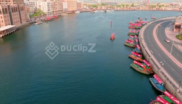 Aerial 4K Drone Footage of Dubai Old Souk with Vibrant Market Views