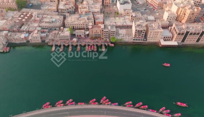 Smooth 4K Drone Tour Over Dubai Old Souk with Authentic Market Details